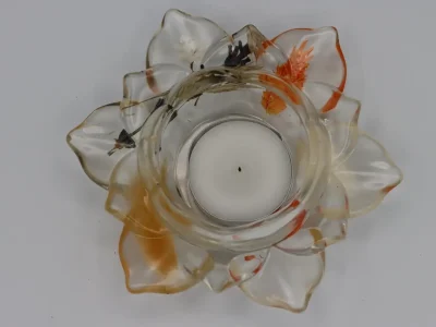 Bougeoir fleur de lotus - fleurs séchées