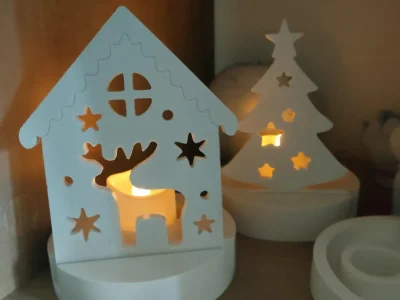 Décors pour bougeoirs - Maison & Renne