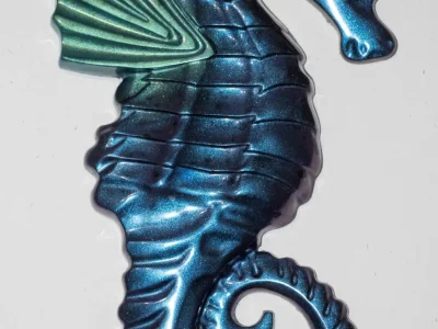 Hippocampe en résine époxy